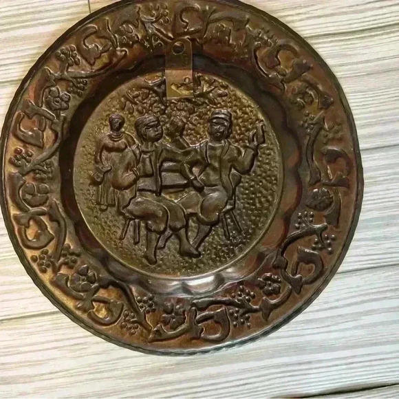 Set of Vintage Copper Plate Wall Decor - Picture 3 of 10